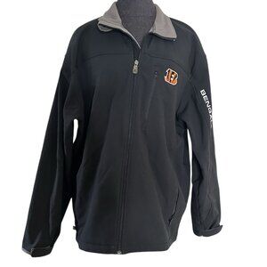 Cincinnati Bengals Men’s Jacket XL Black Fleece Lining Gray Front Zip Pockets